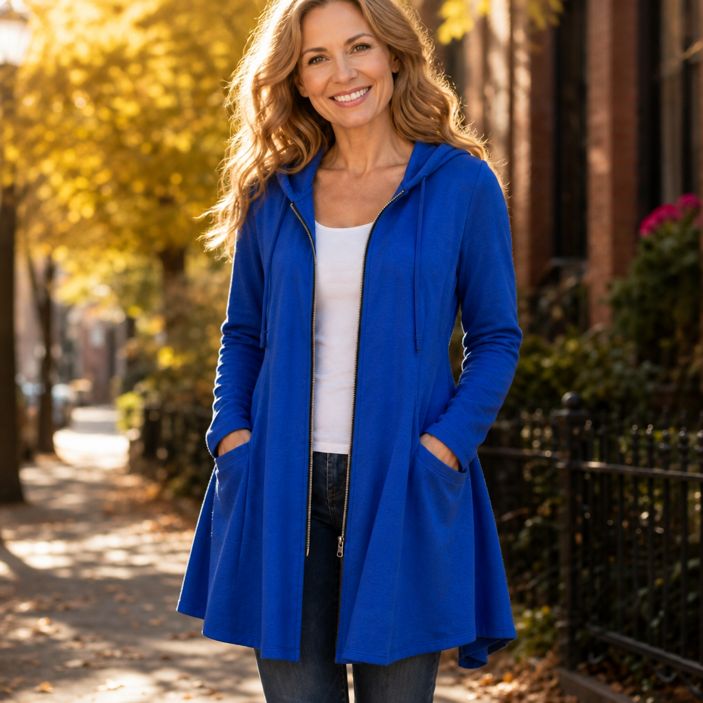 Hooded Longline Full-Zip Jacket