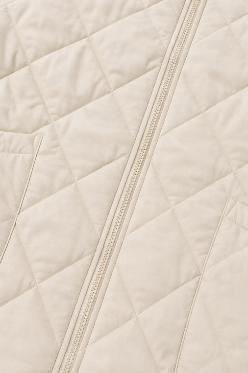 Knit-Panel Quilted Patchwork Puffer Jacket