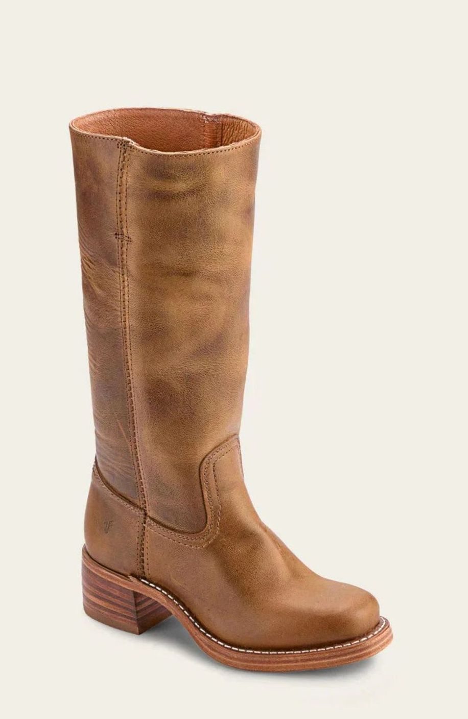 Leather Mid-Calf Western Boots