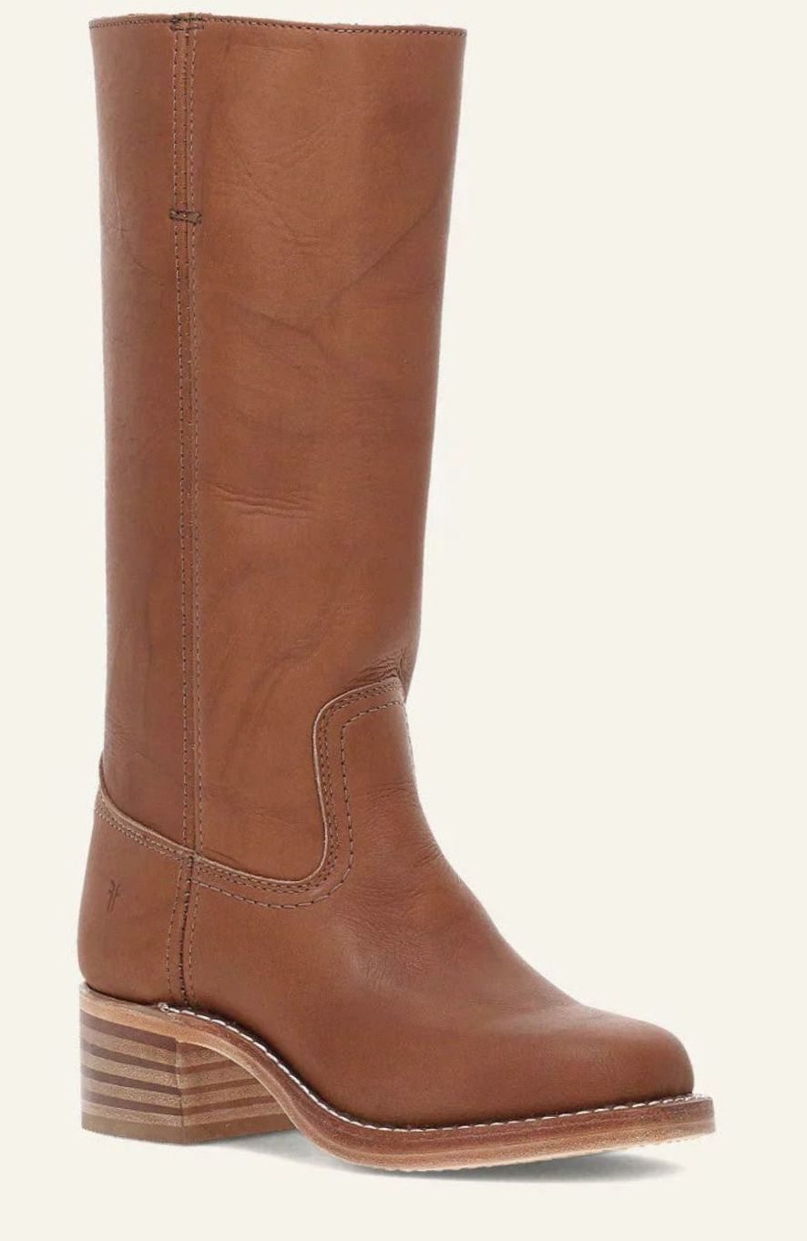 Leather Mid-Calf Western Boots