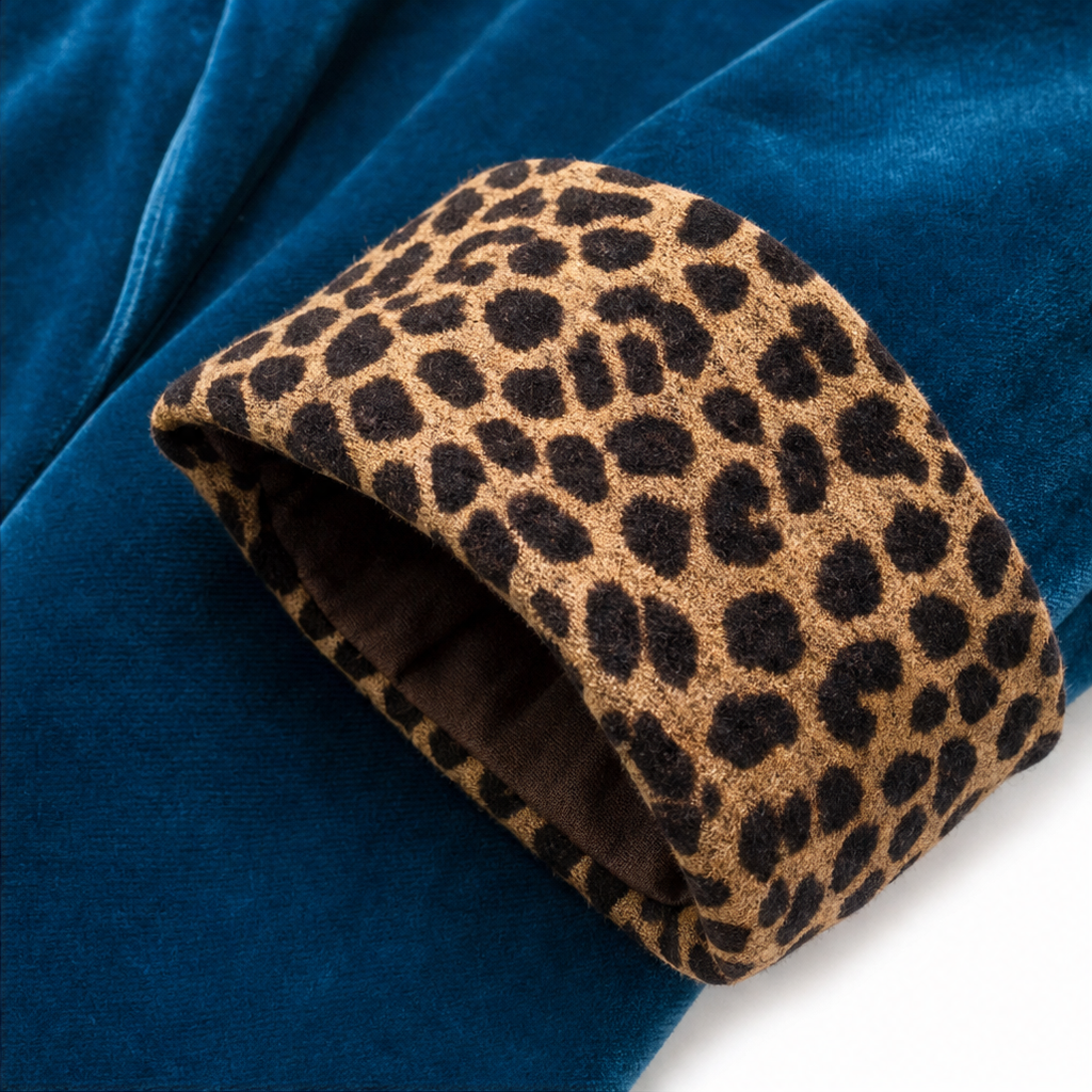 Leopard-Lined Velvet Maxi Coat
