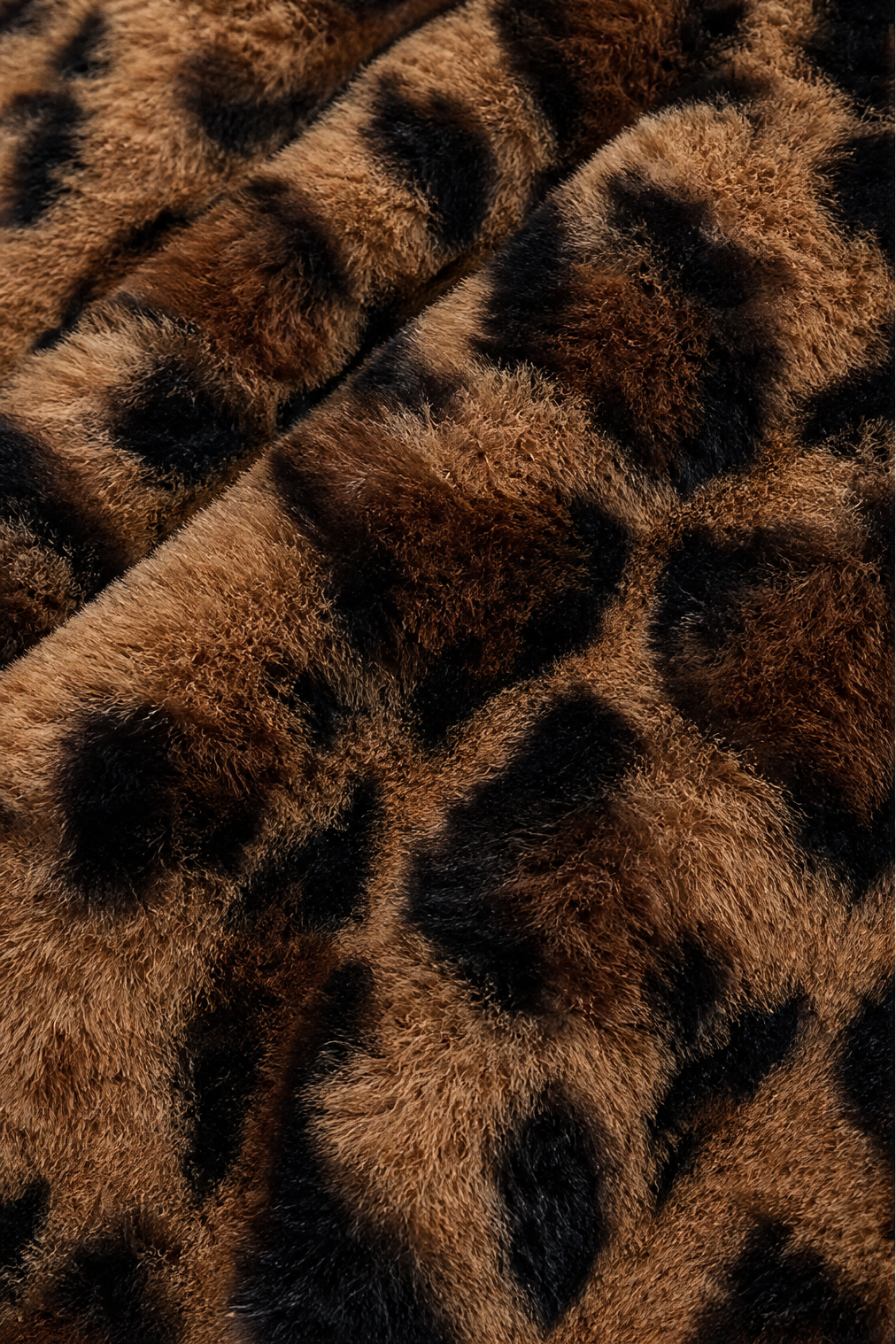 Leopard Print Faux Fur Longline Coat