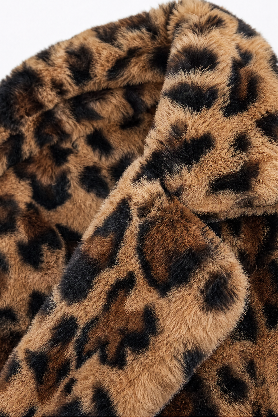 Leopard Print Faux Fur Longline Coat