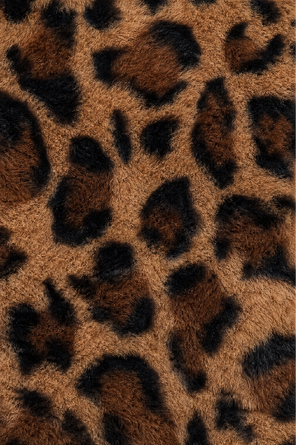 Leopard Print Faux Fur Longline Coat