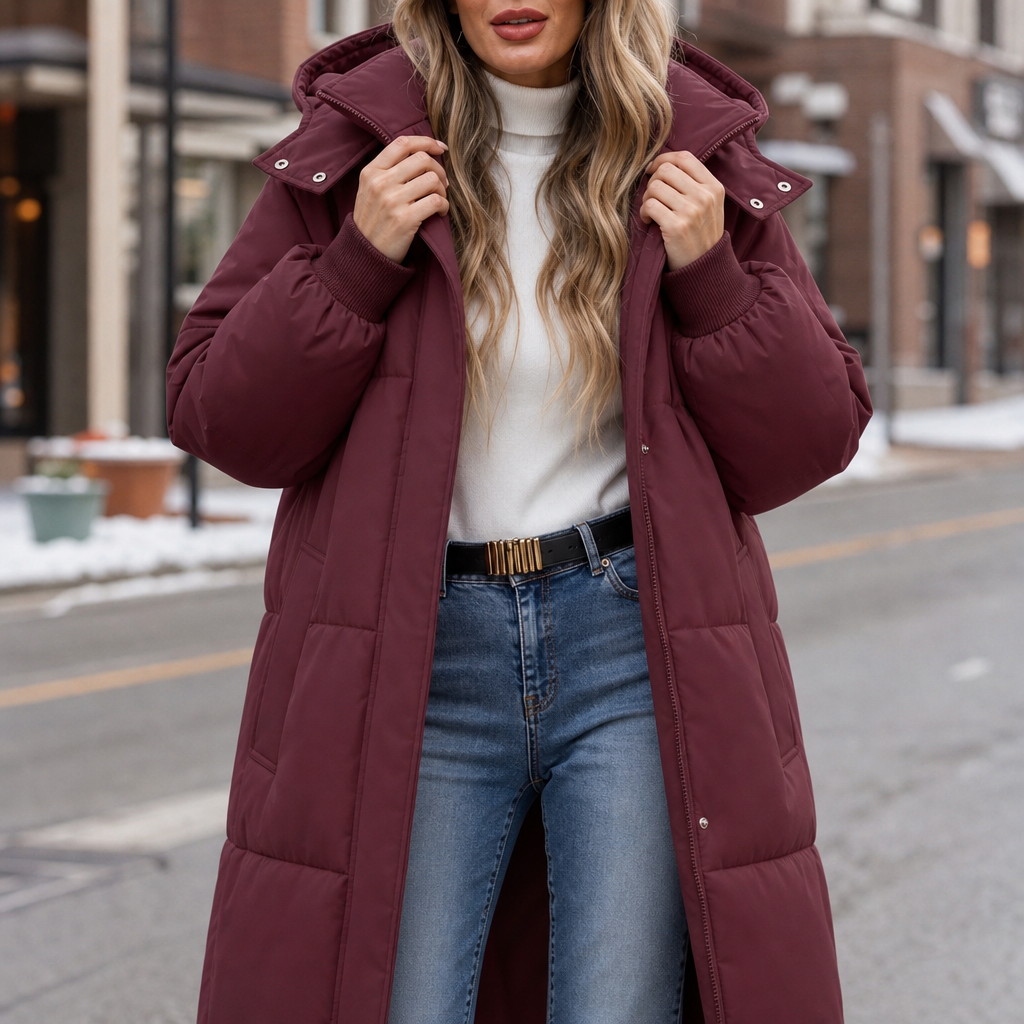 Long Hooded Puffer Coat