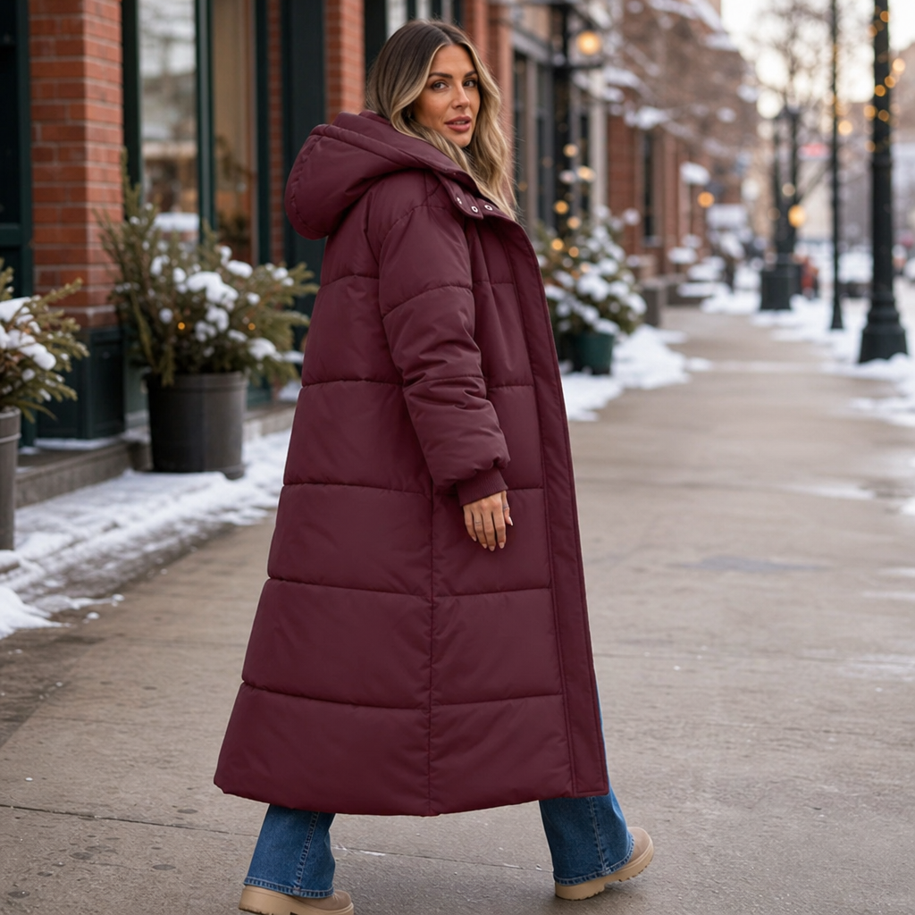 Long Hooded Puffer Coat