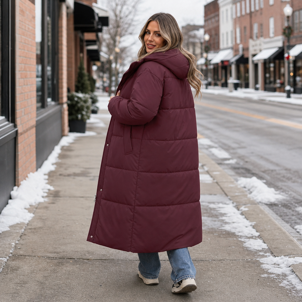 Long Hooded Puffer Coat