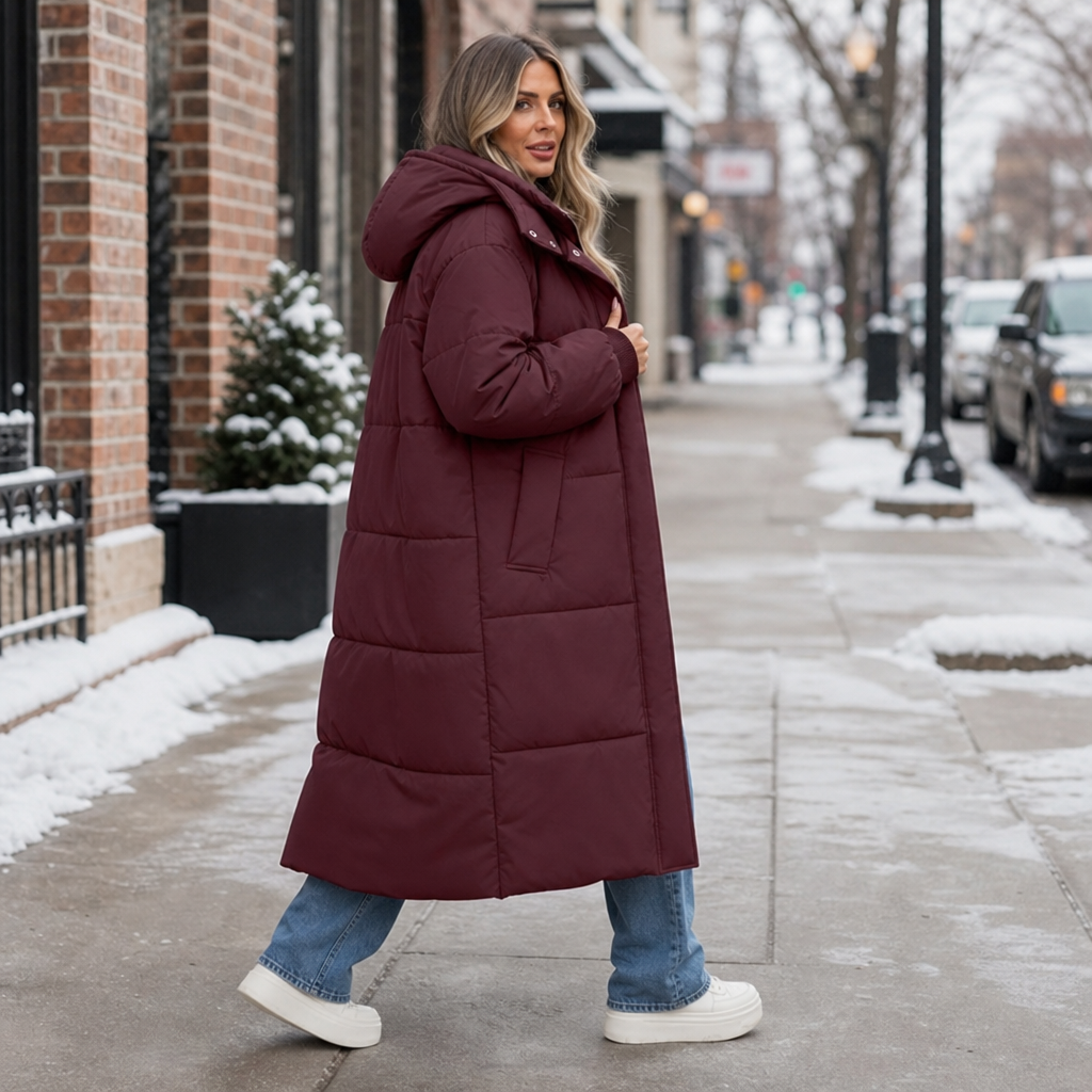 Long Hooded Puffer Coat