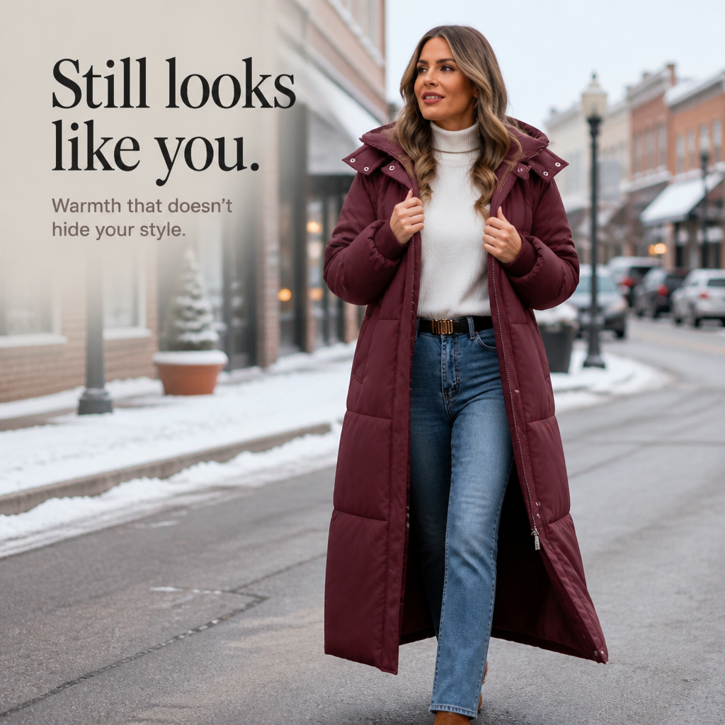 Long Hooded Puffer Coat