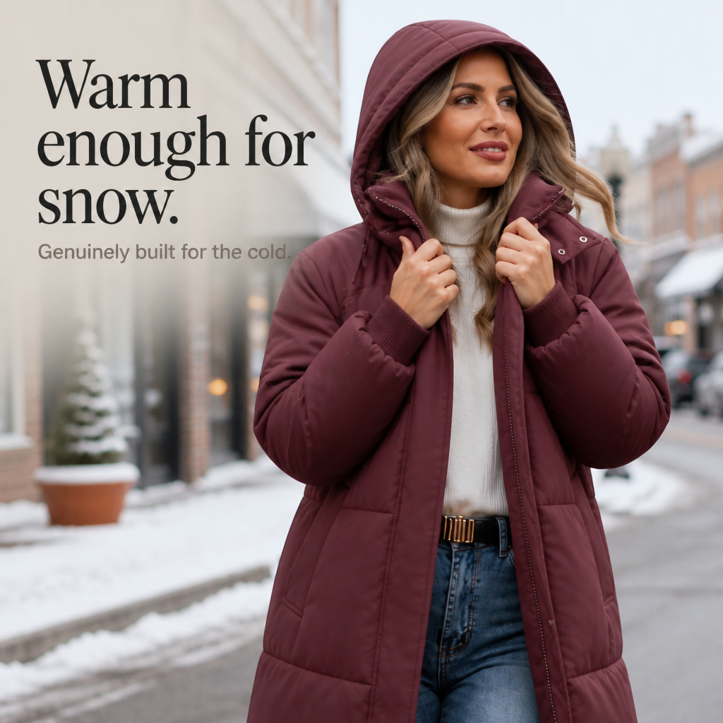 Long Hooded Puffer Coat