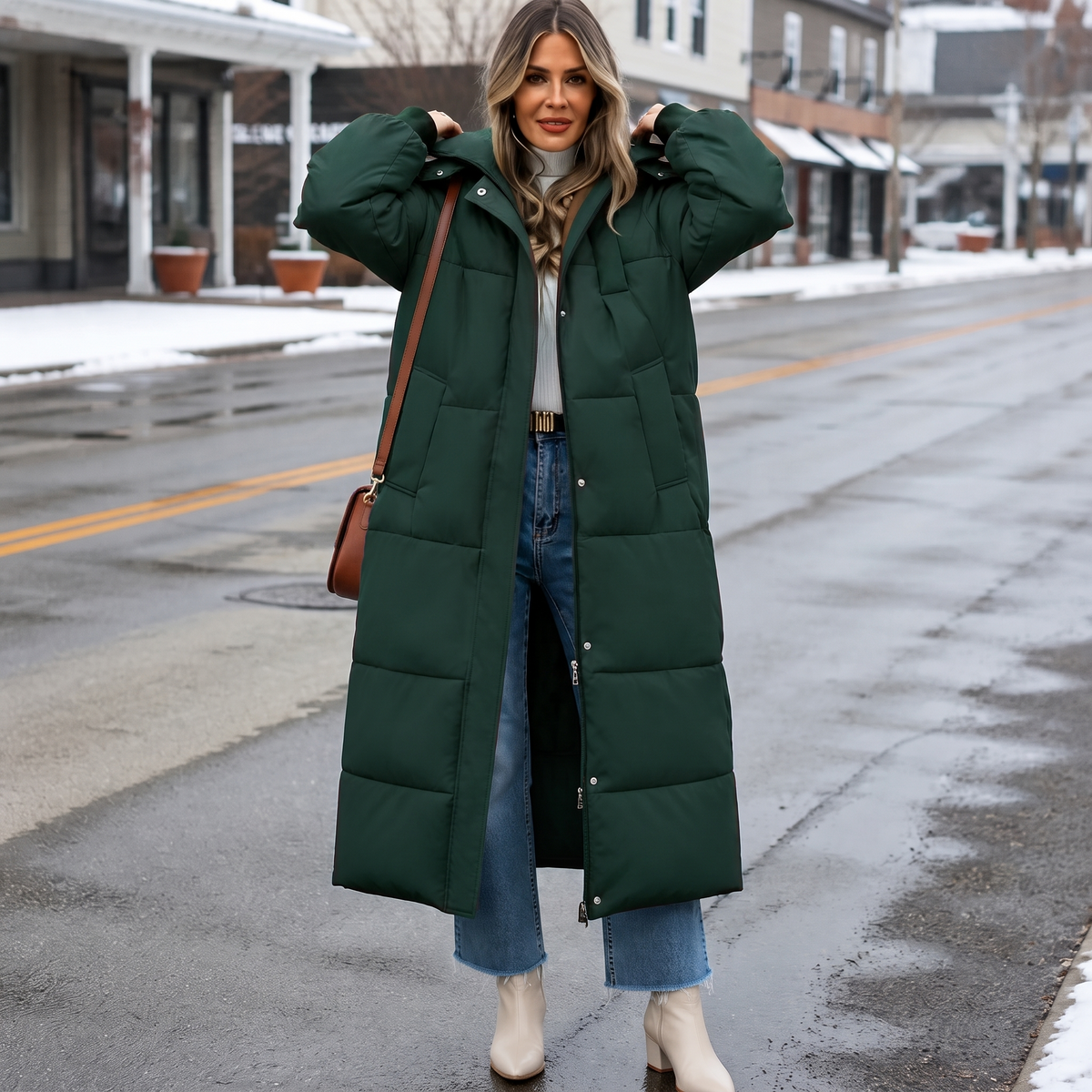 Long Hooded Puffer Coat