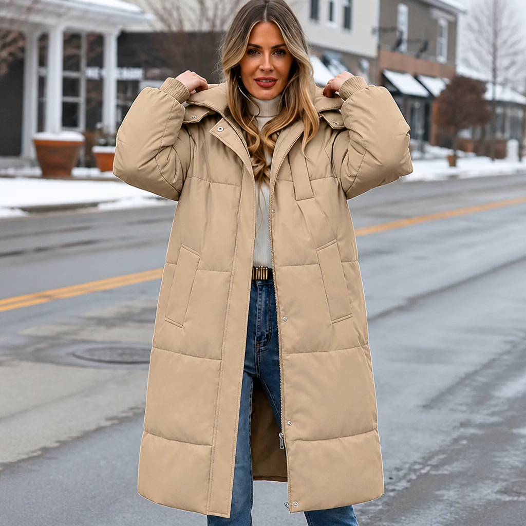 Long Hooded Puffer Coat