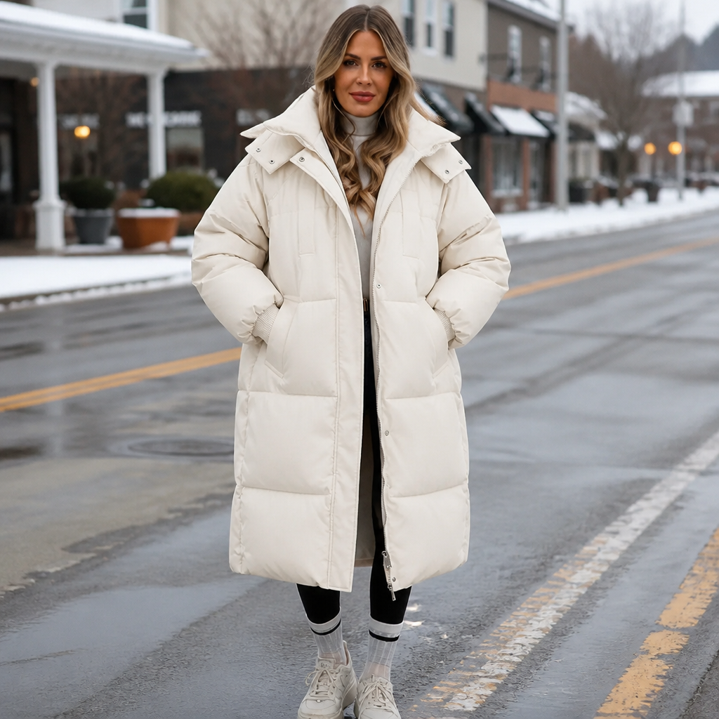 Long Hooded Puffer Coat
