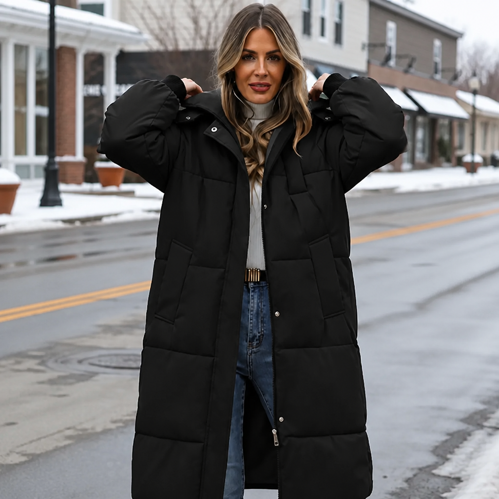 Long Hooded Puffer Coat