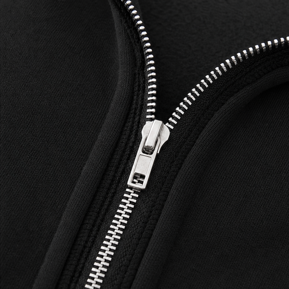 Long Zip-Up Hooded Jacket