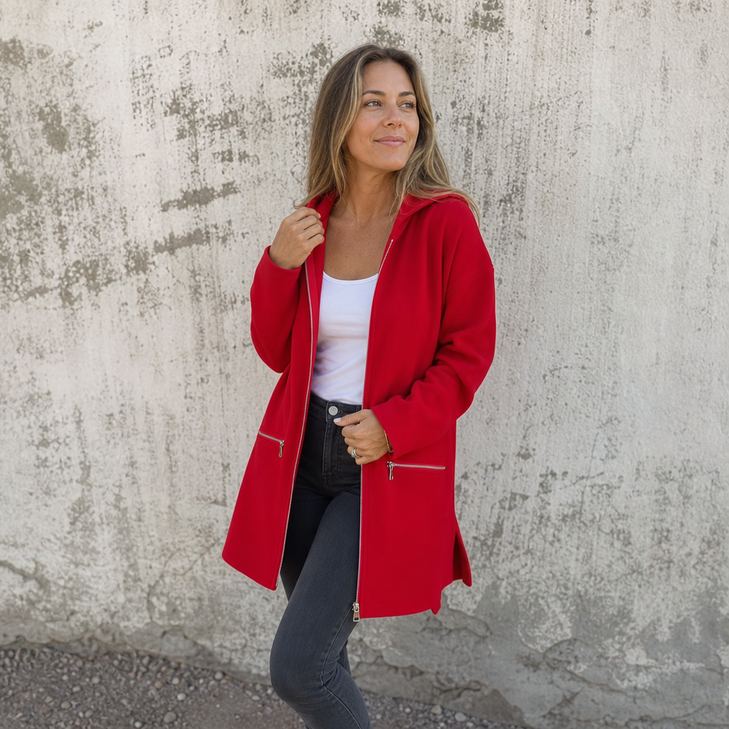 Longline Open-Front Hooded Cardigan