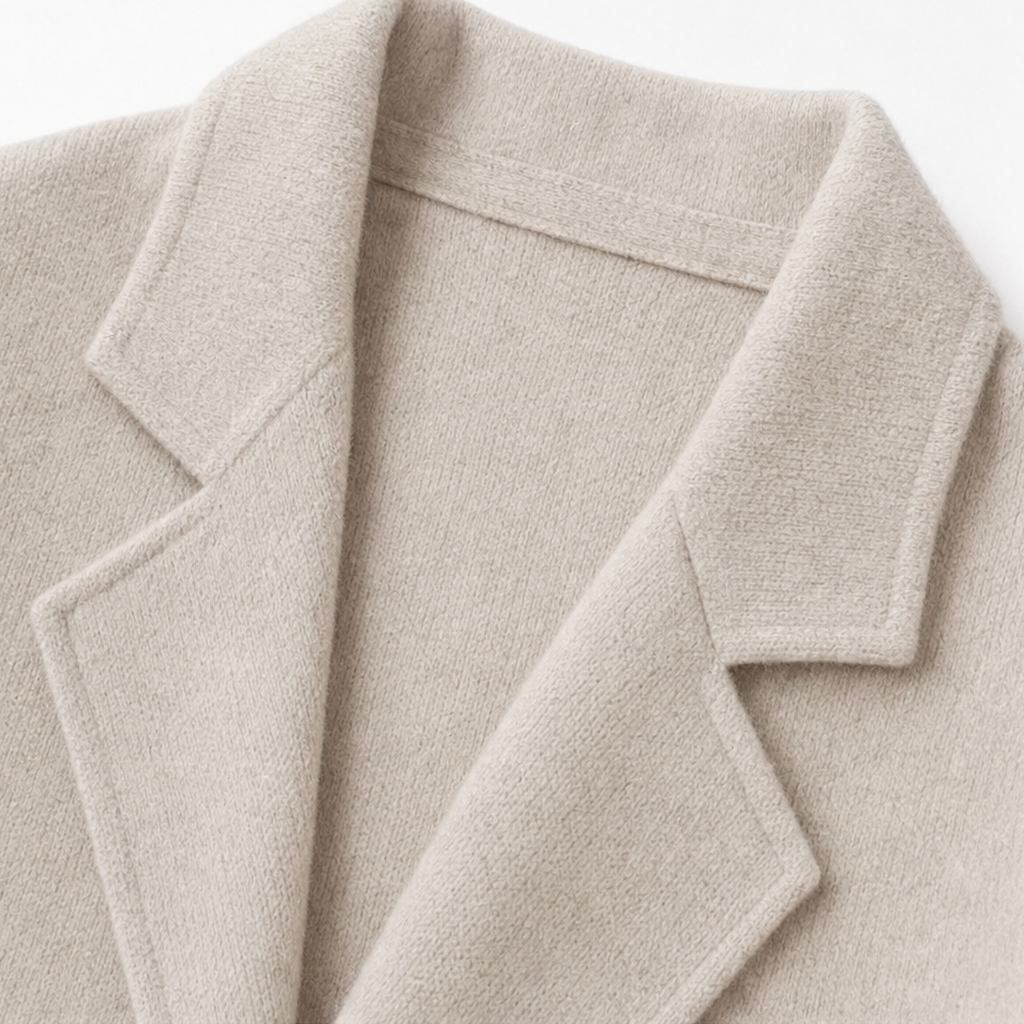Longline Open-Front Wool-Blend Look Coat