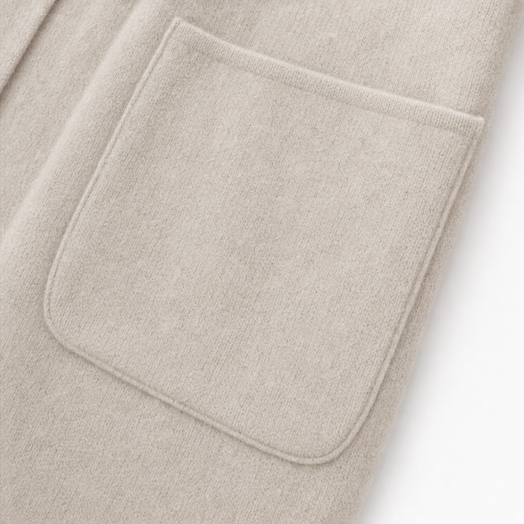 Longline Open-Front Wool-Blend Look Coat
