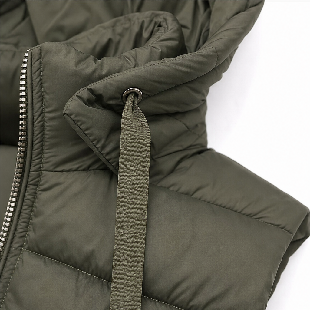 Longline Zip-Up Puffer Vest