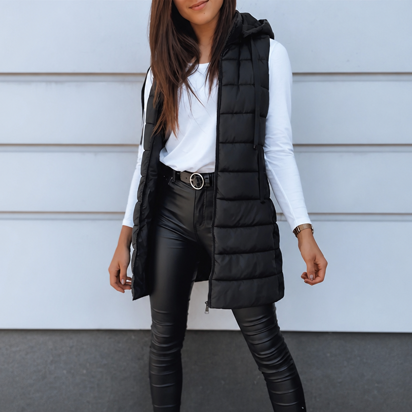 Longline Zip-Up Puffer Vest