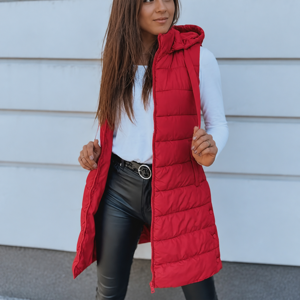 Longline Zip-Up Puffer Vest