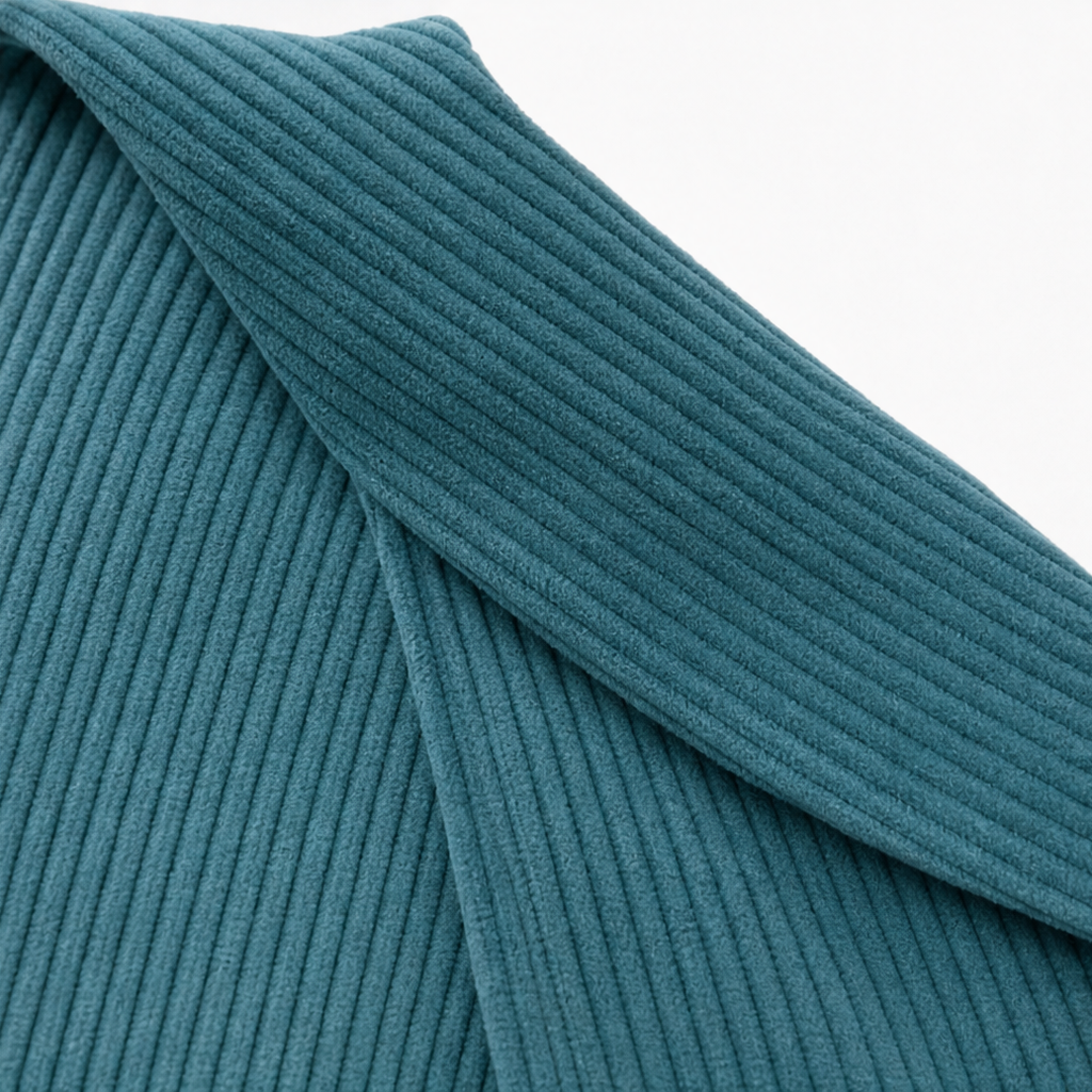 Open-Front Ribbed Corduroy Waist-Tab Jacket