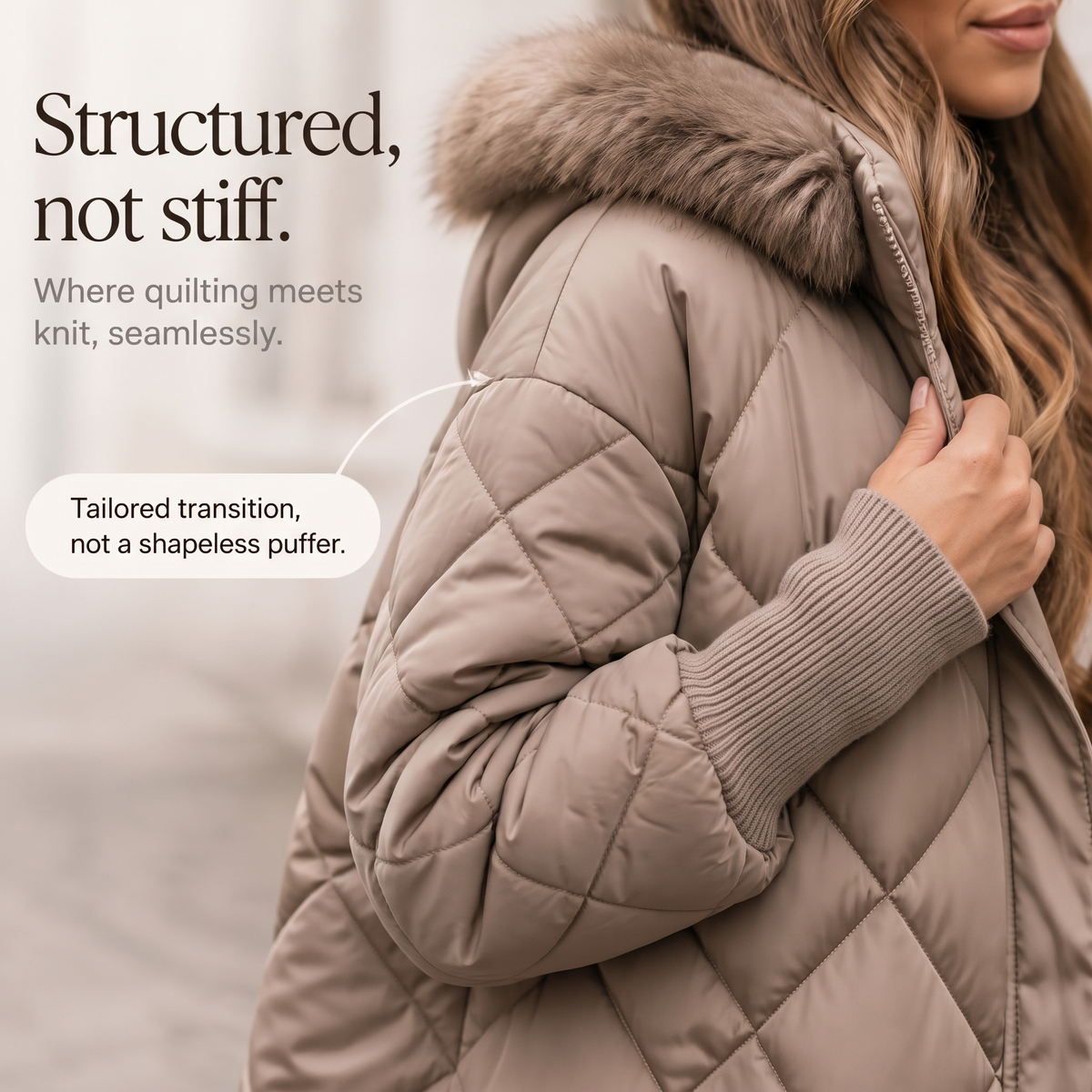 Oversized Faux-Fur Hood Quilted Parka