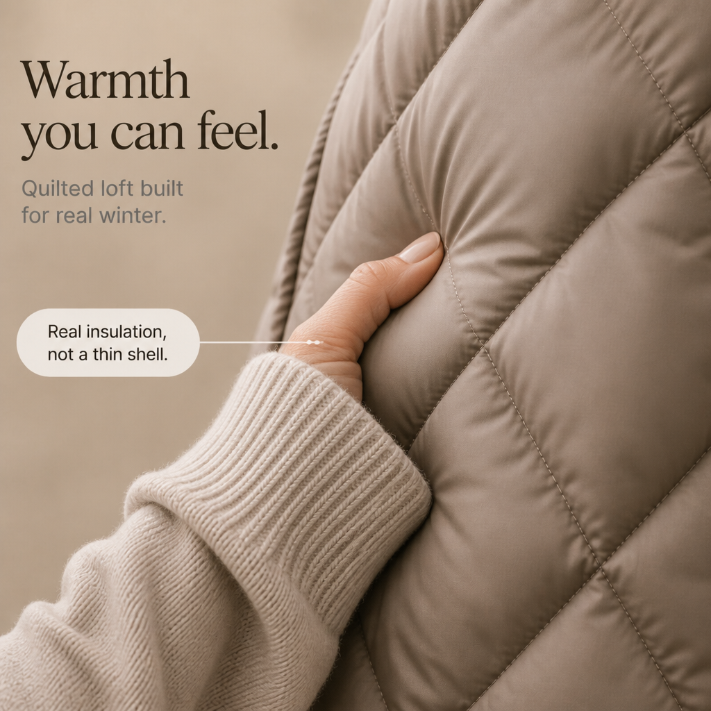 Oversized Faux-Fur Hood Quilted Parka
