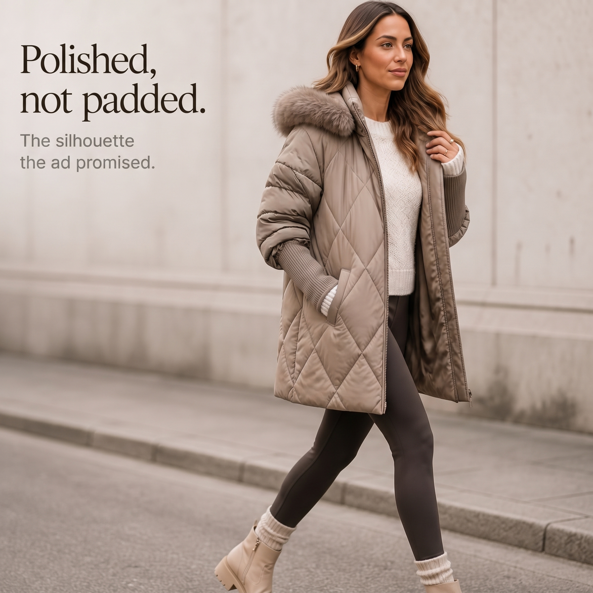 Oversized Faux-Fur Hood Quilted Parka