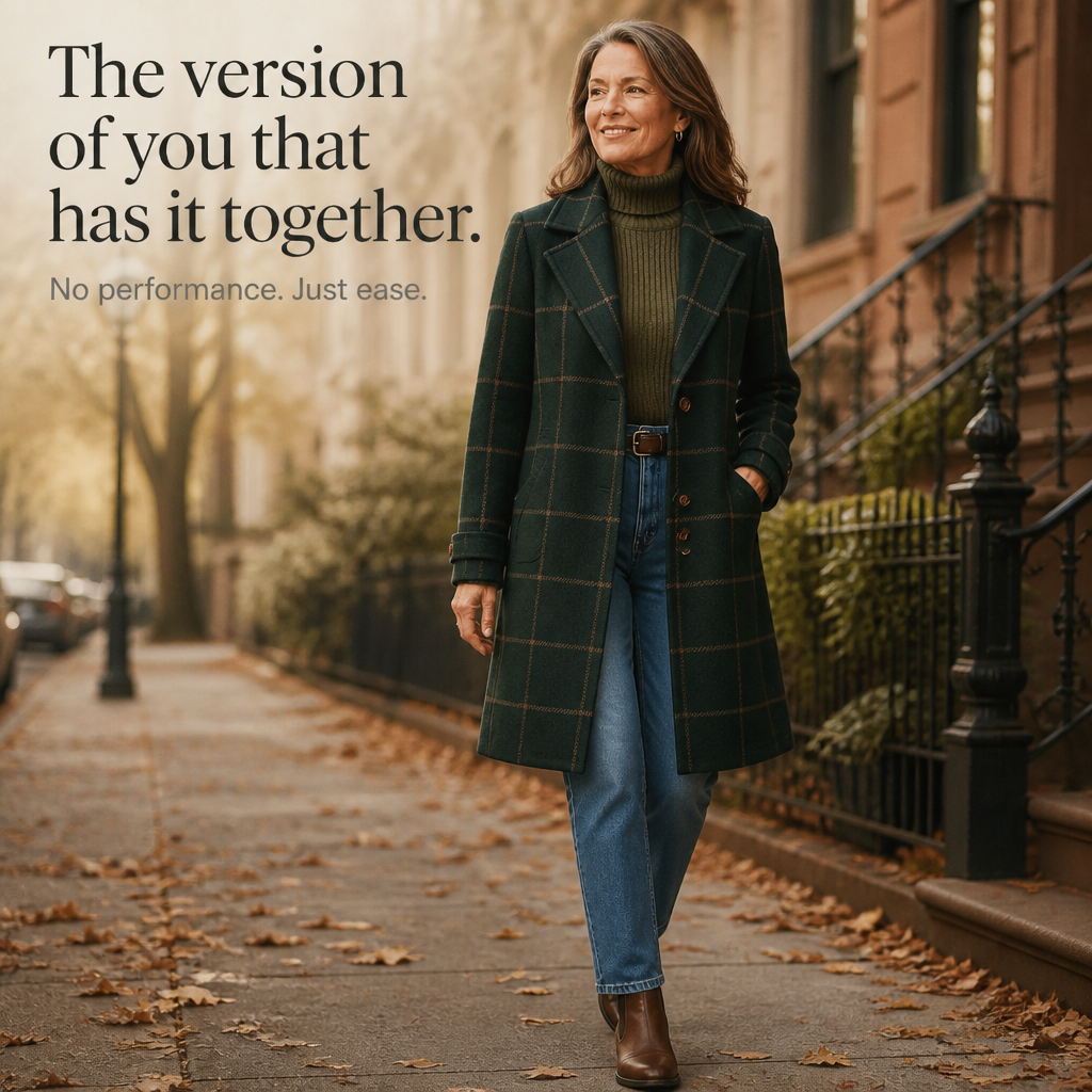 Plaid Two-Button Oversized Wool-Look Coat