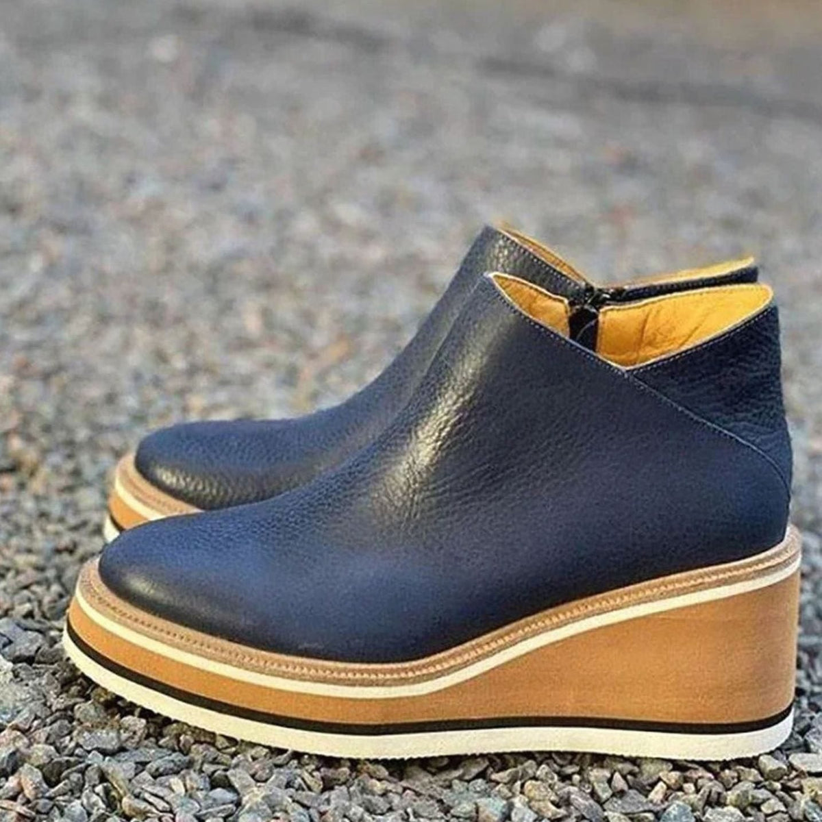 Platform Wedge Slip-On Chelsea Boots
