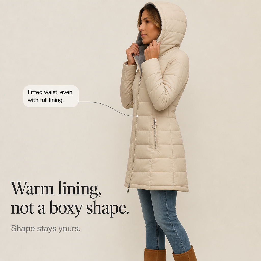 Plush-Lined Hooded Longline Puffer Coat