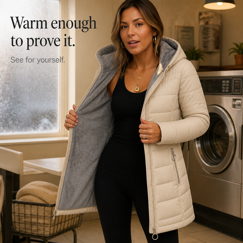 Plush-Lined Hooded Longline Puffer Coat