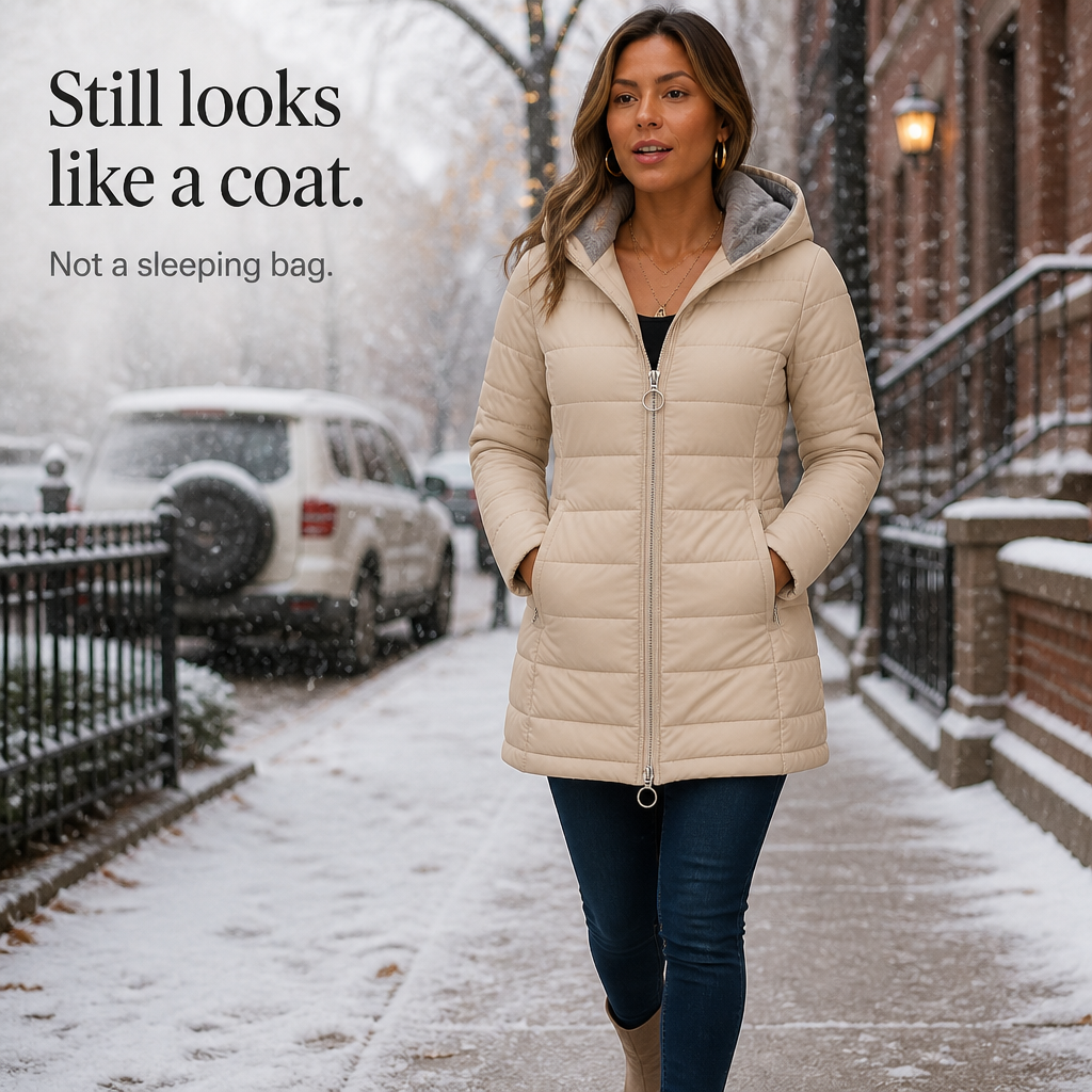 Plush-Lined Hooded Longline Puffer Coat