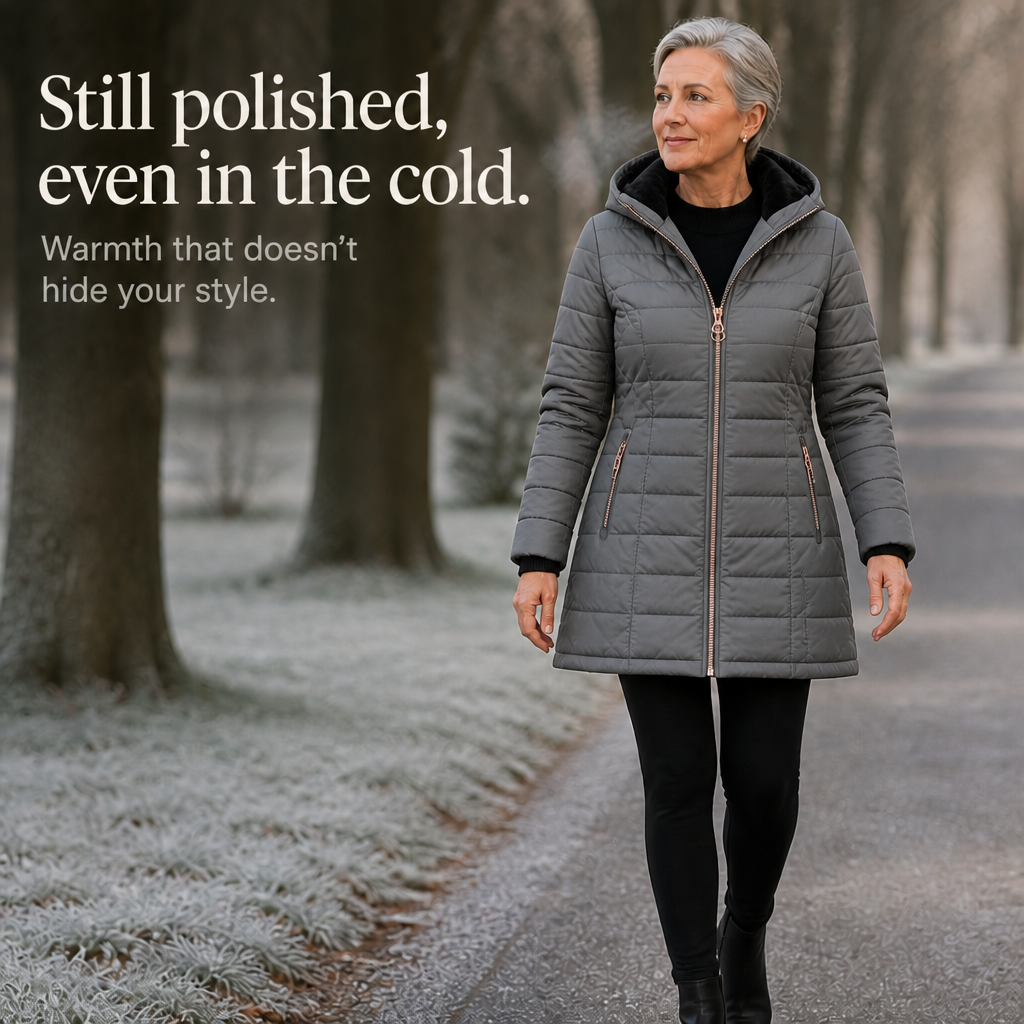 Plush-Lined Mid-Length Hooded Winter Coat