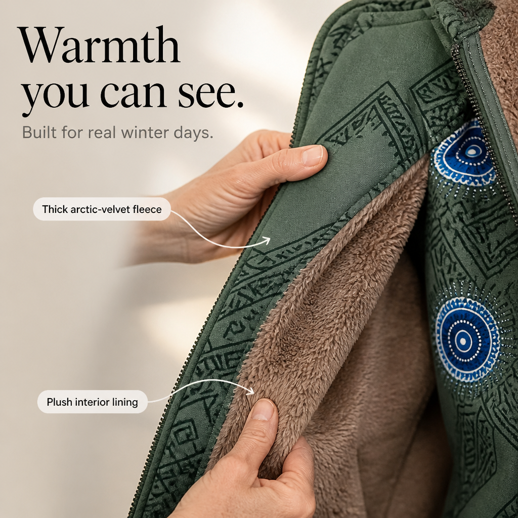 Printed Hooded Winter Coat