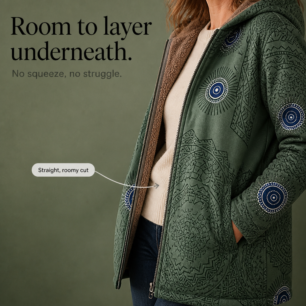 Printed Hooded Winter Coat