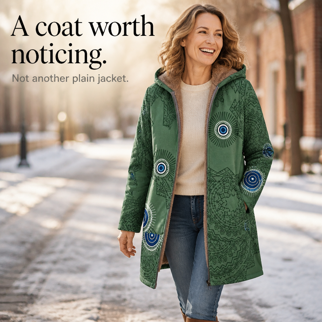 Printed Hooded Winter Coat