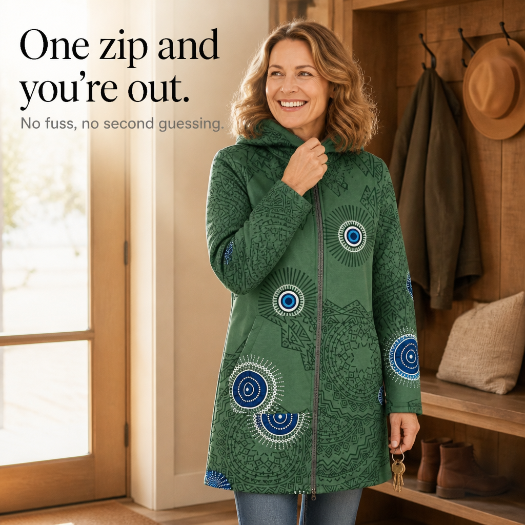 Printed Hooded Winter Coat
