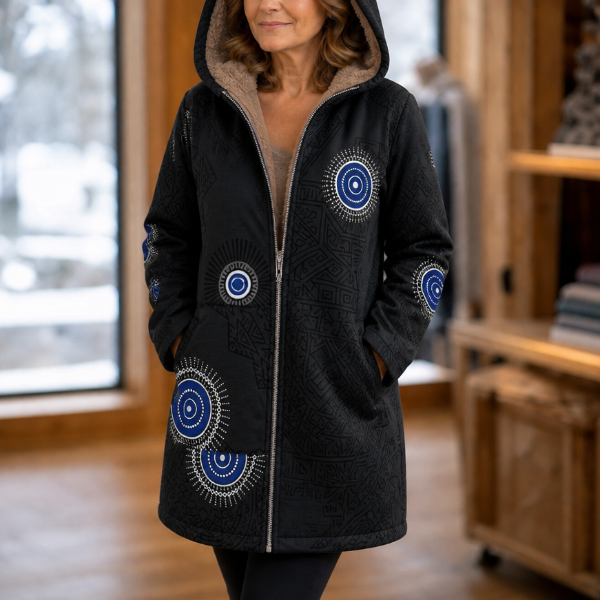 Printed Hooded Winter Coat