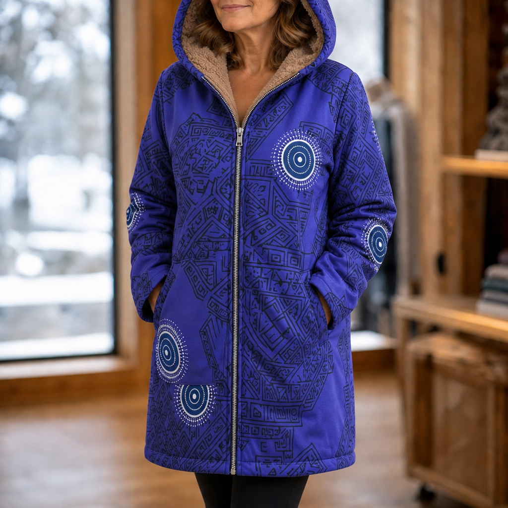 Printed Hooded Winter Coat