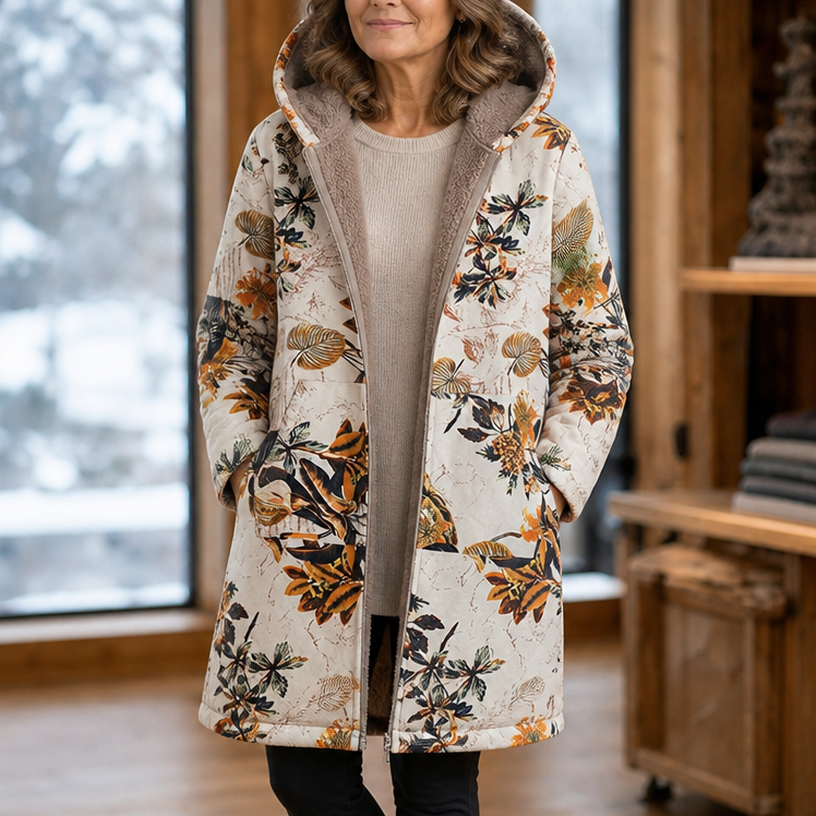 Printed Hooded Winter Coat