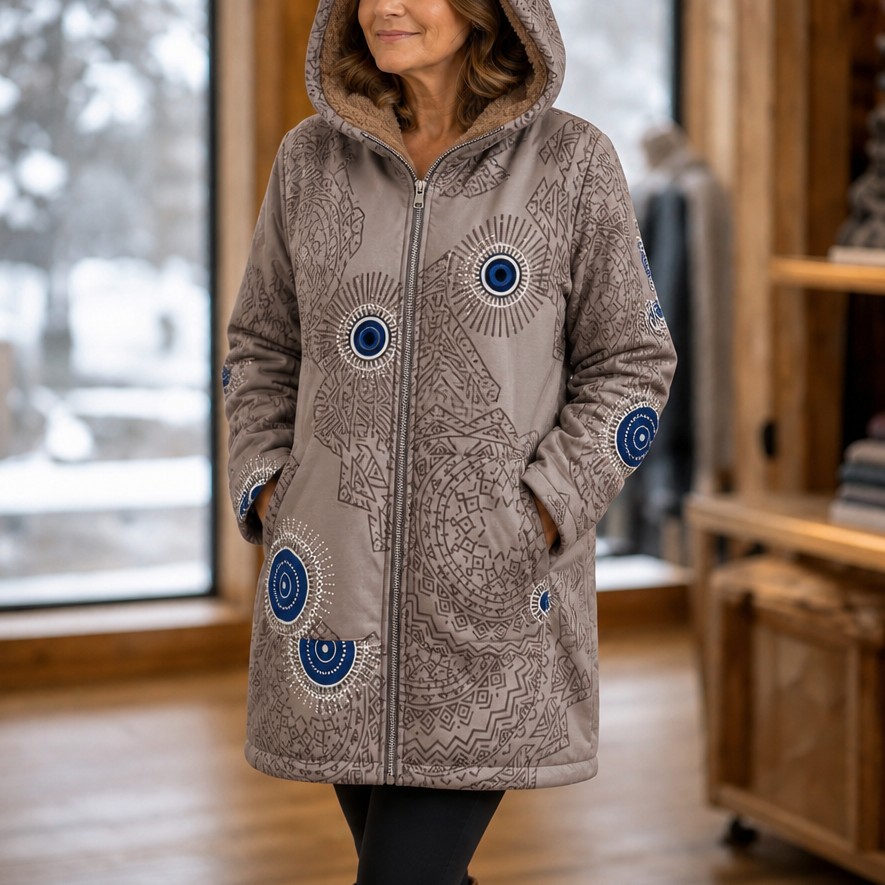 Printed Hooded Winter Coat