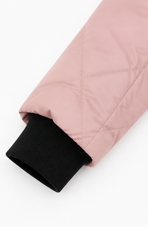 Quilted Hooded Zip-Front Jacket