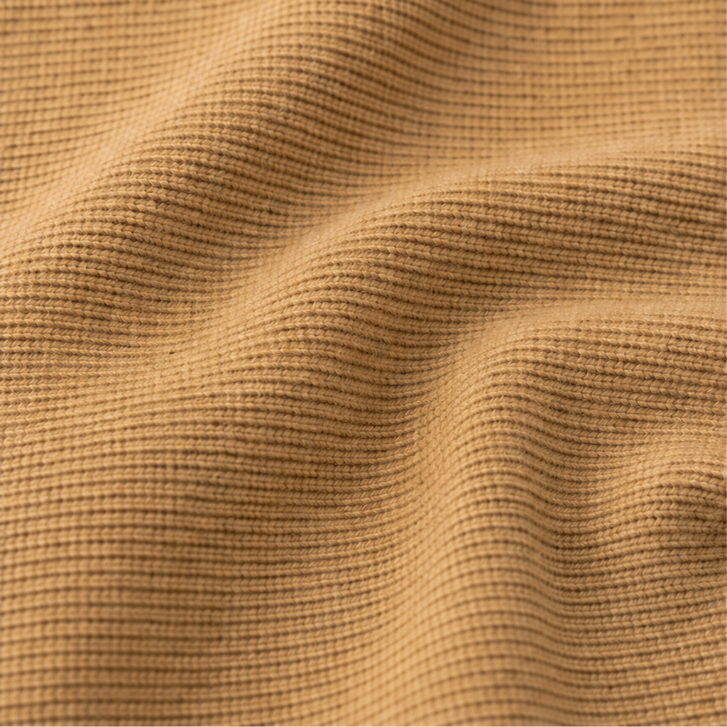 Khaki knit sweater fabric texture close-up