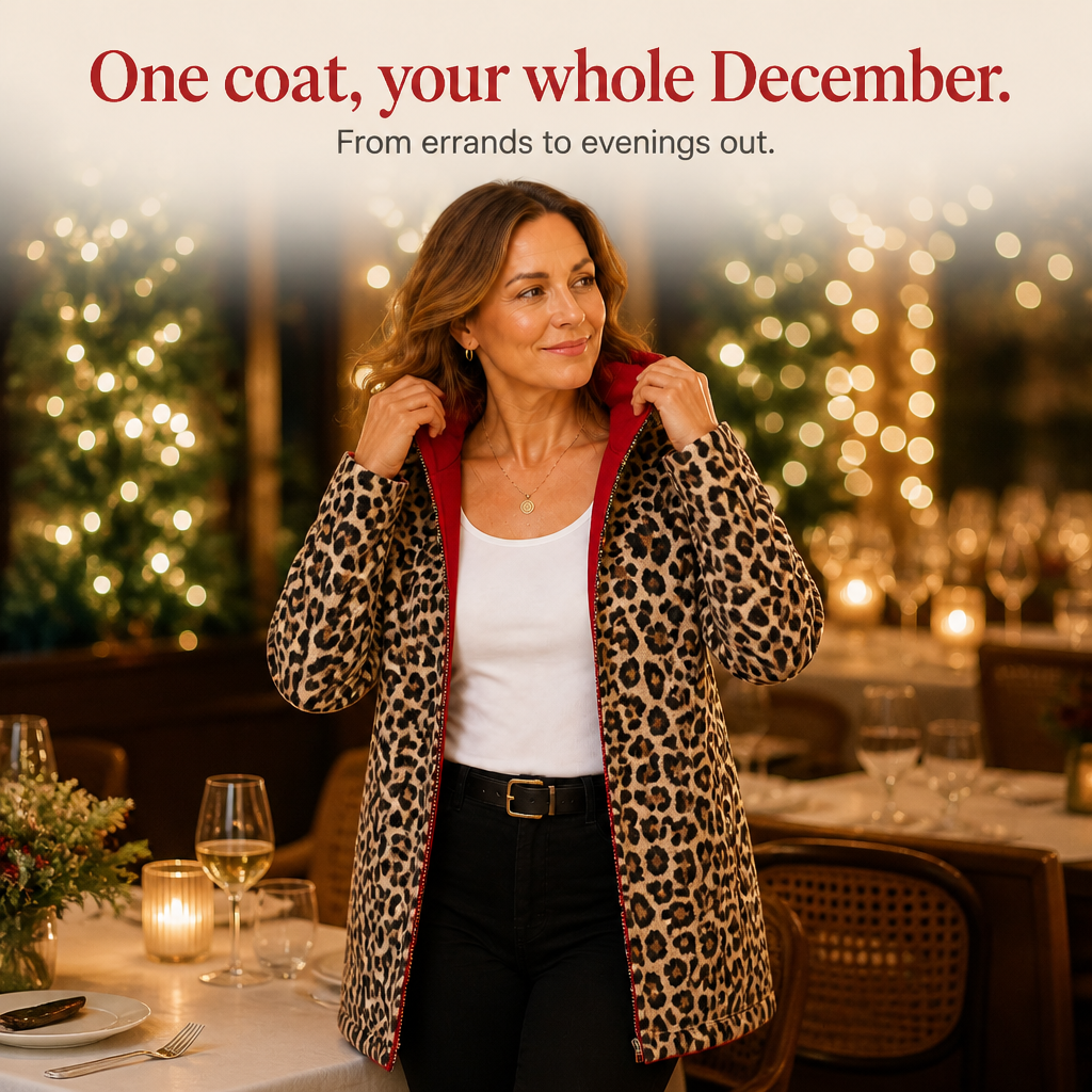 Reversible Leopard Print Hooded Coat