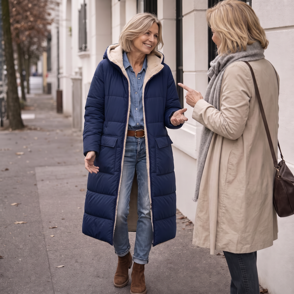Reversible Quilted Sherpa-Look Winter Coat
