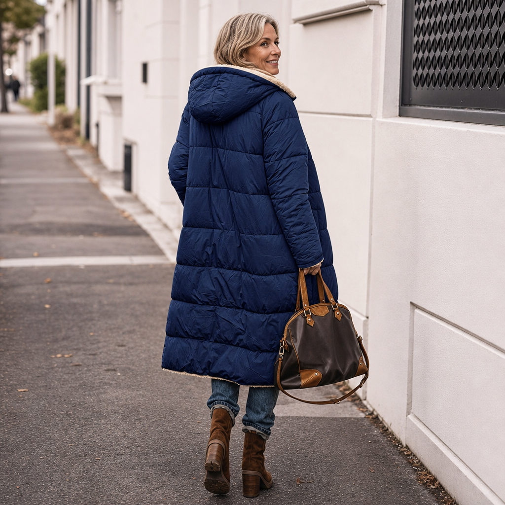 Reversible Quilted Sherpa-Look Winter Coat