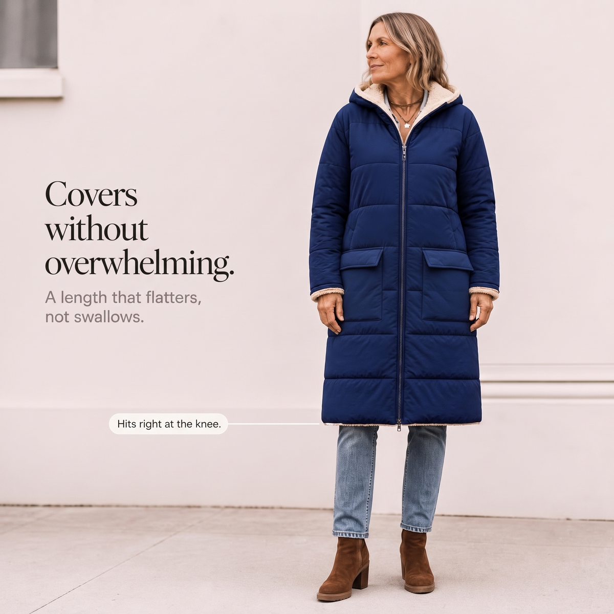 Reversible Quilted Sherpa-Look Winter Coat