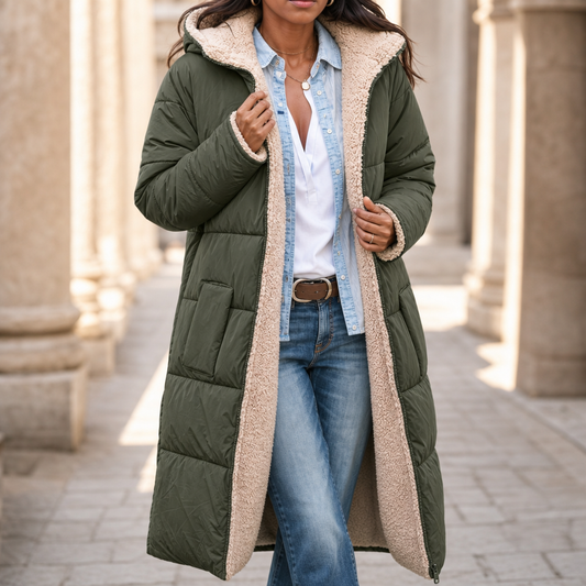 Reversible Sherpa Windproof Long Coat
